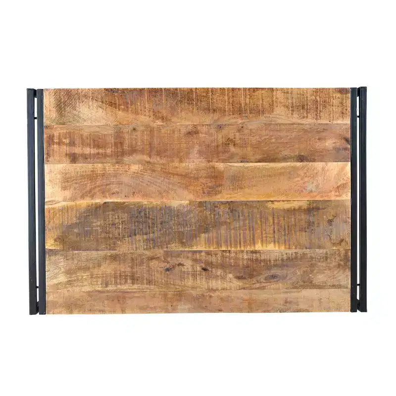 42" Handcrafted Reclaimed Wood Coffee Table - Timbergirl: Rustic Mango Wood, Industrial Iron Frame, Antiqued Finish