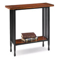 Leick Home Ironcraft Hall Stand - Mission Oak: Entryway Table with Shelf, CARB Certified, Wood Frame