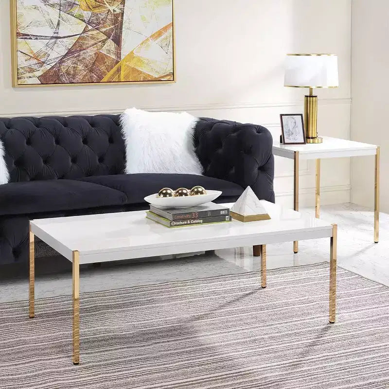 Acme Furniture Otrac Coffee Table White/Gold Finish