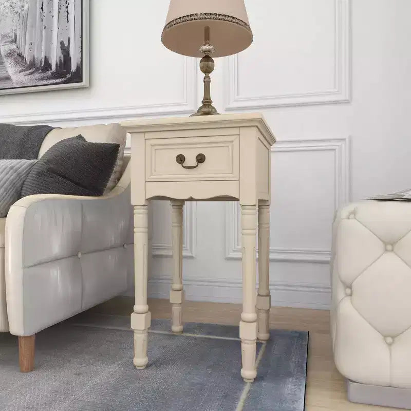 Table d'appoint traditionnelle en bois - Ivoire