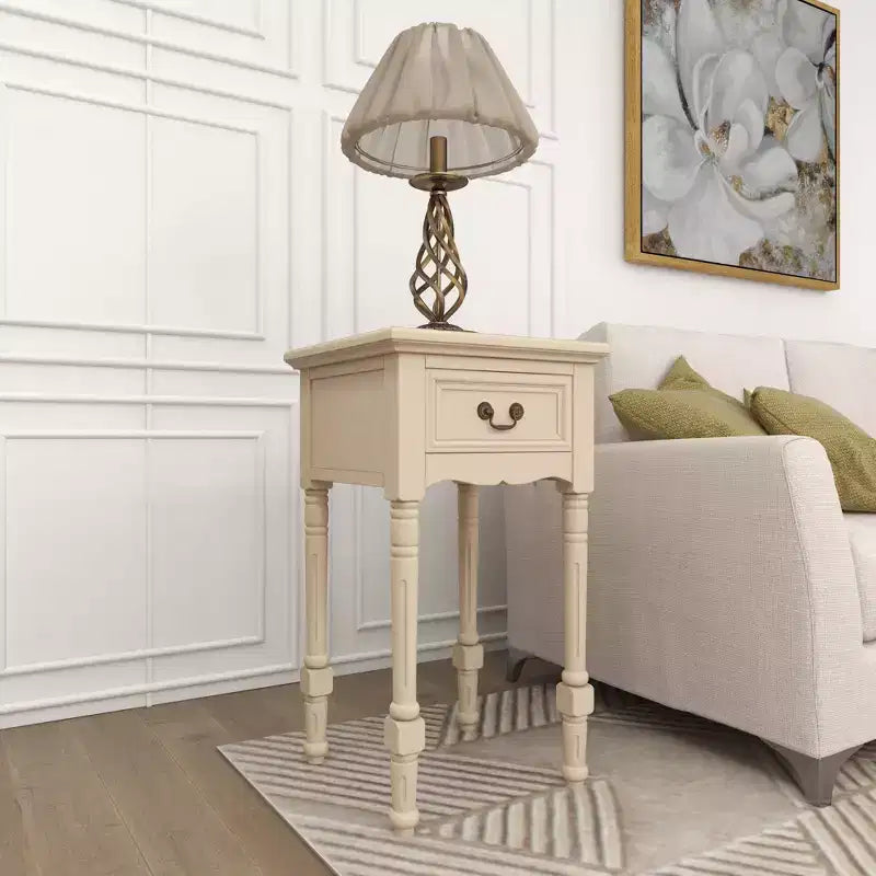 Table d'appoint traditionnelle en bois - Ivoire