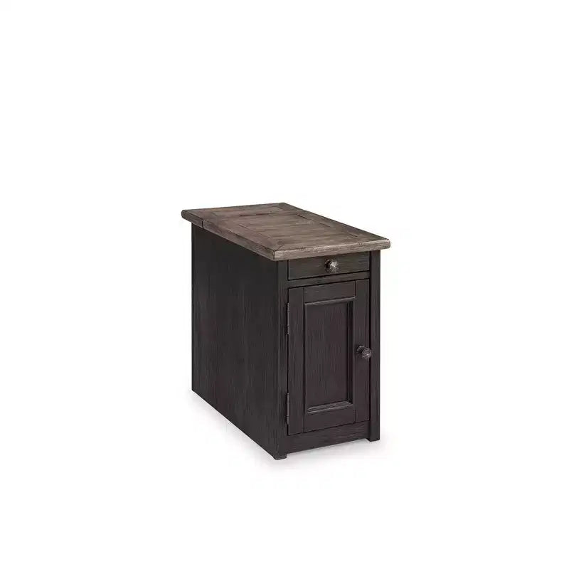 Tyler Creek Chairside End Table with USB Ports and Outlets Grayish Brown/Black - Signature Design by Ashley