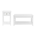 36" Middlebury Coffee Table and End Table White - Alaterre Furniture: Living Room Furniture Set with Storage Shelf