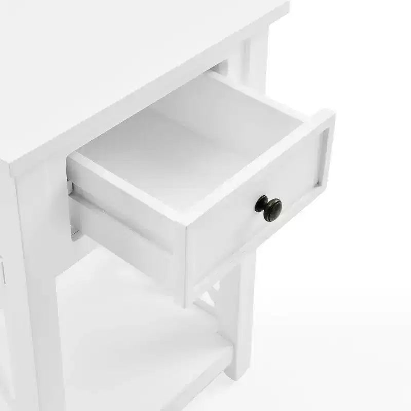 36" Middlebury Coffee Table and End Table White - Alaterre Furniture: Living Room Furniture Set with Storage Shelf