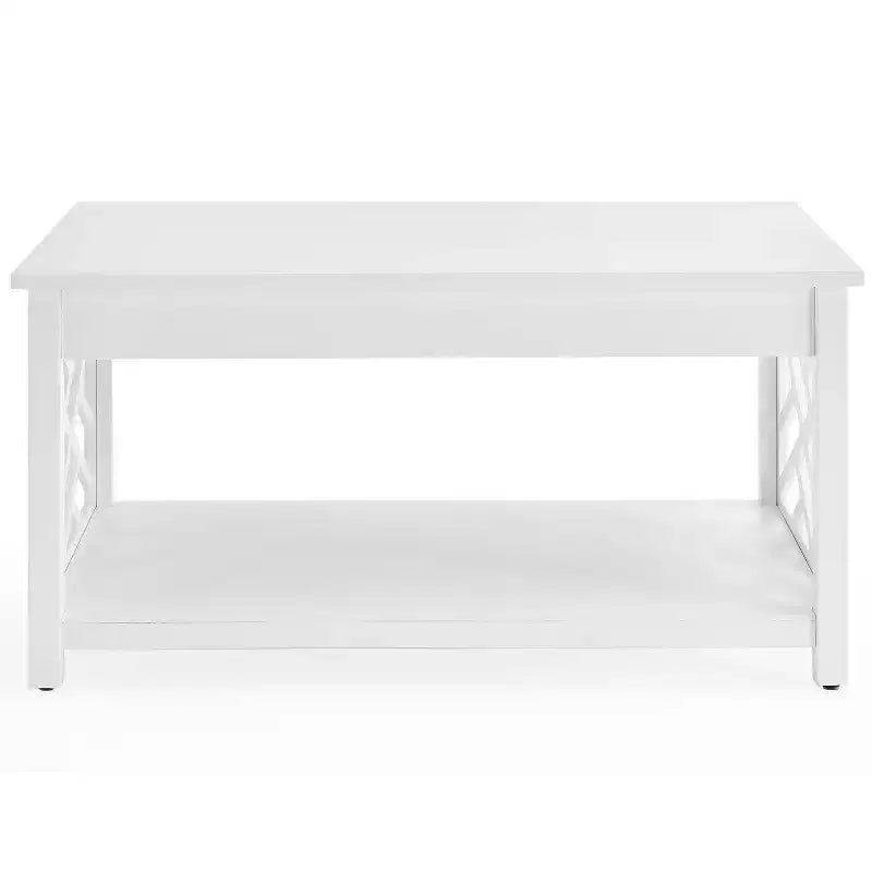 36" Middlebury Coffee Table and End Table White - Alaterre Furniture: Living Room Furniture Set with Storage Shelf