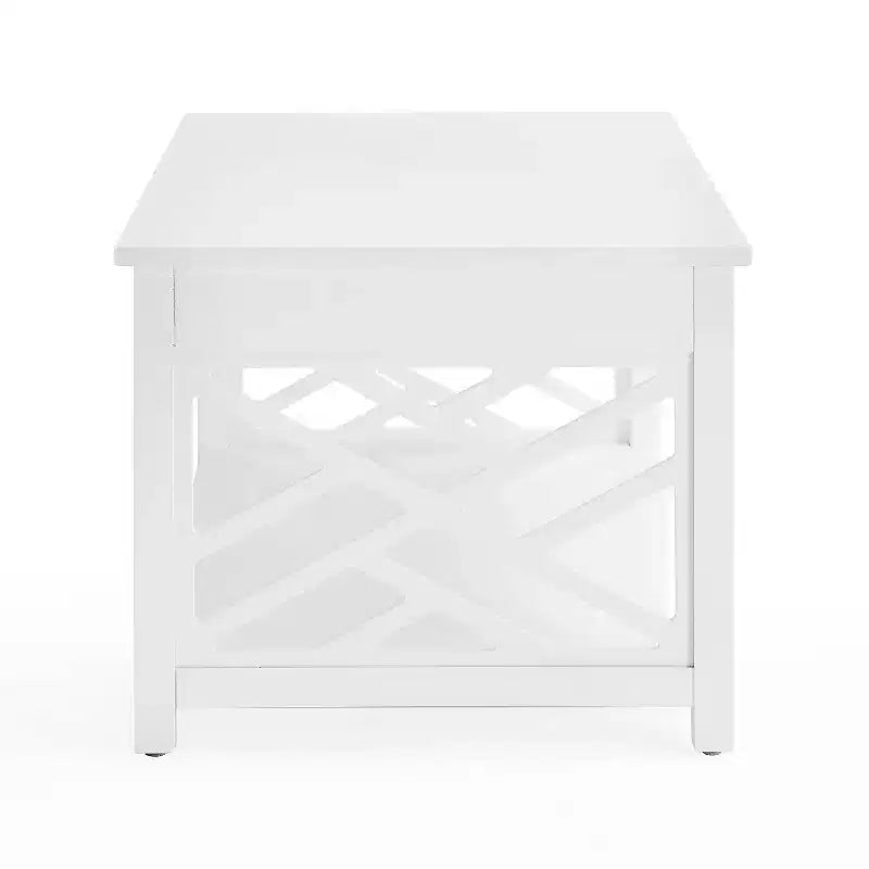 36" Middlebury Coffee Table and End Table White - Alaterre Furniture: Living Room Furniture Set with Storage Shelf