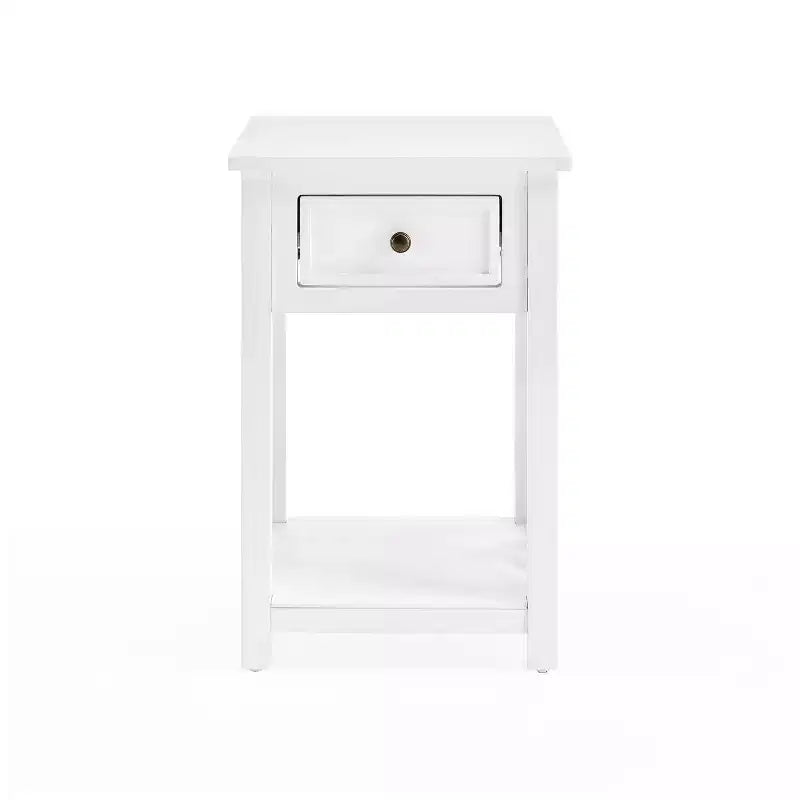 36" Middlebury Coffee Table and End Table White - Alaterre Furniture: Living Room Furniture Set with Storage Shelf