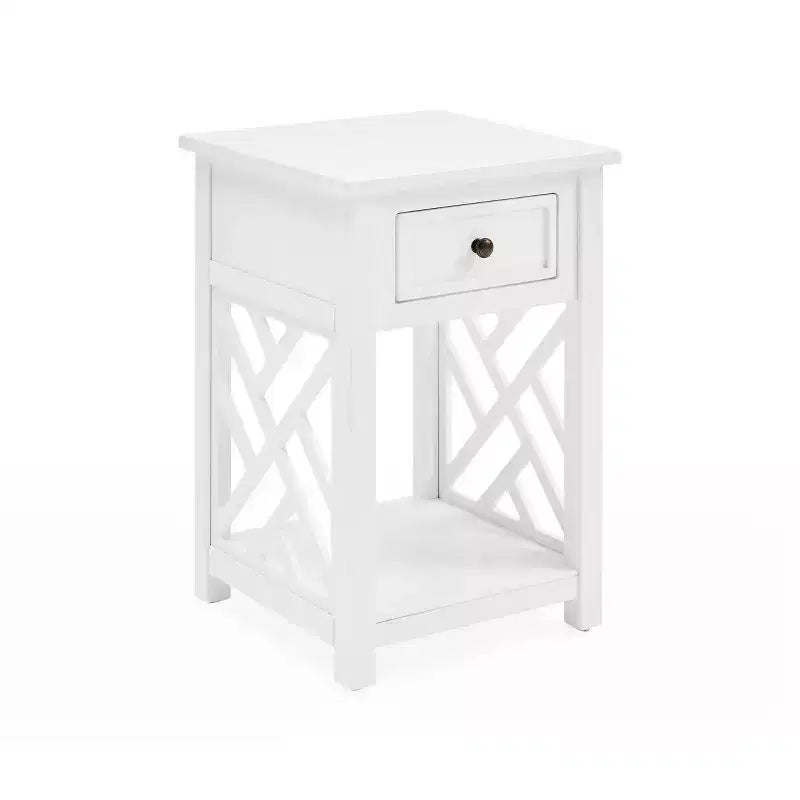36" Middlebury Coffee Table and End Table White - Alaterre Furniture: Living Room Furniture Set with Storage Shelf
