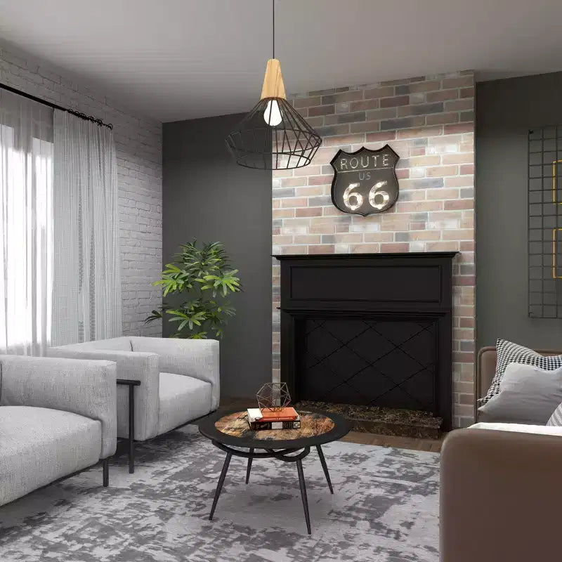 Wood and Iron Coffee Table Gray - Olivia & May: Mid-Century Modern, Oil Rubbed Finish, Tapered Legs