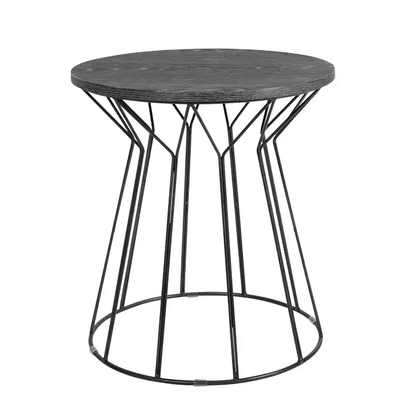 Fleur Side Table Noir Black - Adore Decor