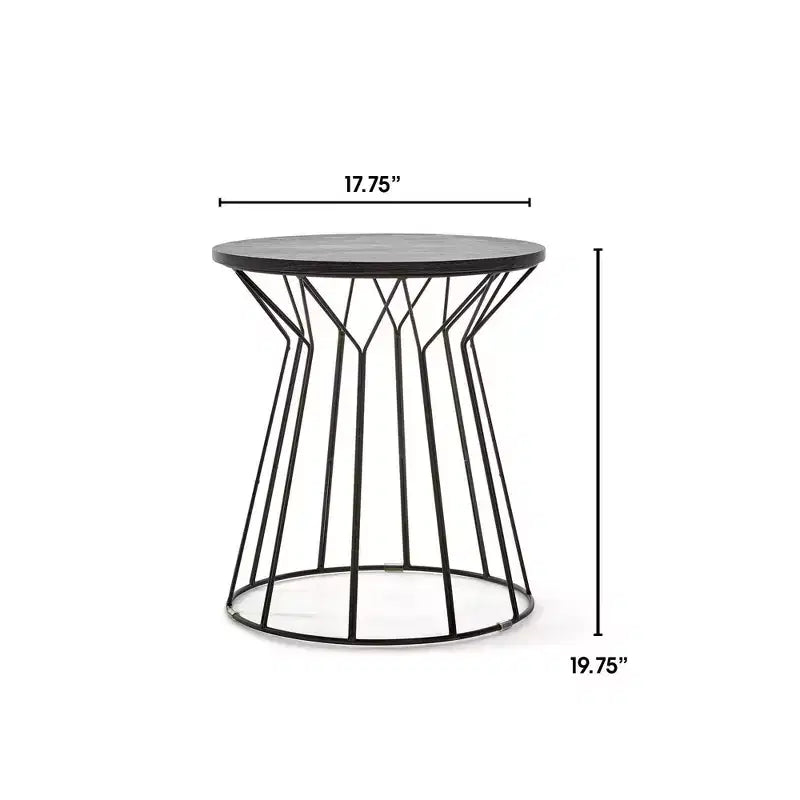 Table d'appoint Fleur Noir Noir - Adore Decor