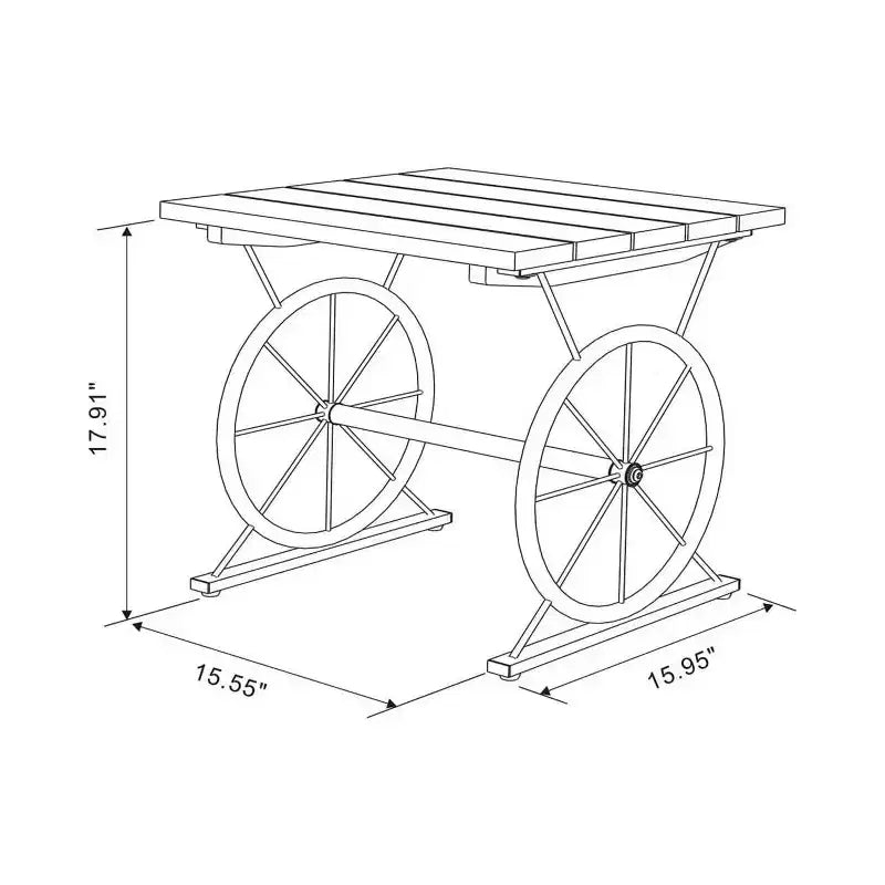 miBasics Bracken End Table Oak/Brown: Farmhouse Style, Industrial Design, Metal Frame, Wood Top, Storage Shelf