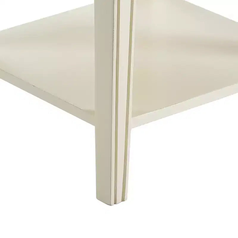 Table de chevet à un tiroir blanc antique - Style campagne française