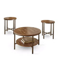 3pc Sedona Rustic Round Occasional Set Brown - Steve Silver: Faux Wood, Iron Base, Low-Gloss Finish