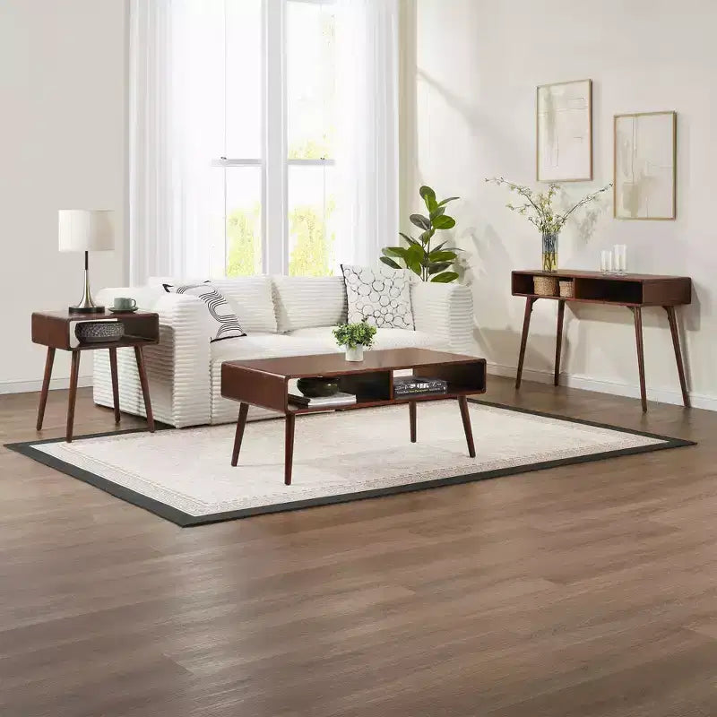 Napa Valley Coffee Table Espresso - Breighton Home: Mid Century Modern, Storage Shelf