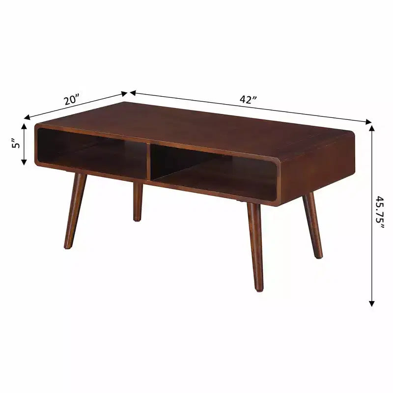 Napa Valley Coffee Table Espresso - Breighton Home: Mid Century Modern, Storage Shelf