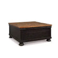 Valebeck Square Lift Top Cocktail Table Black/Brown - Signature Design by Ashley: Rustic Two-Tone, Pine Wood Veneer, 4-Leg Base