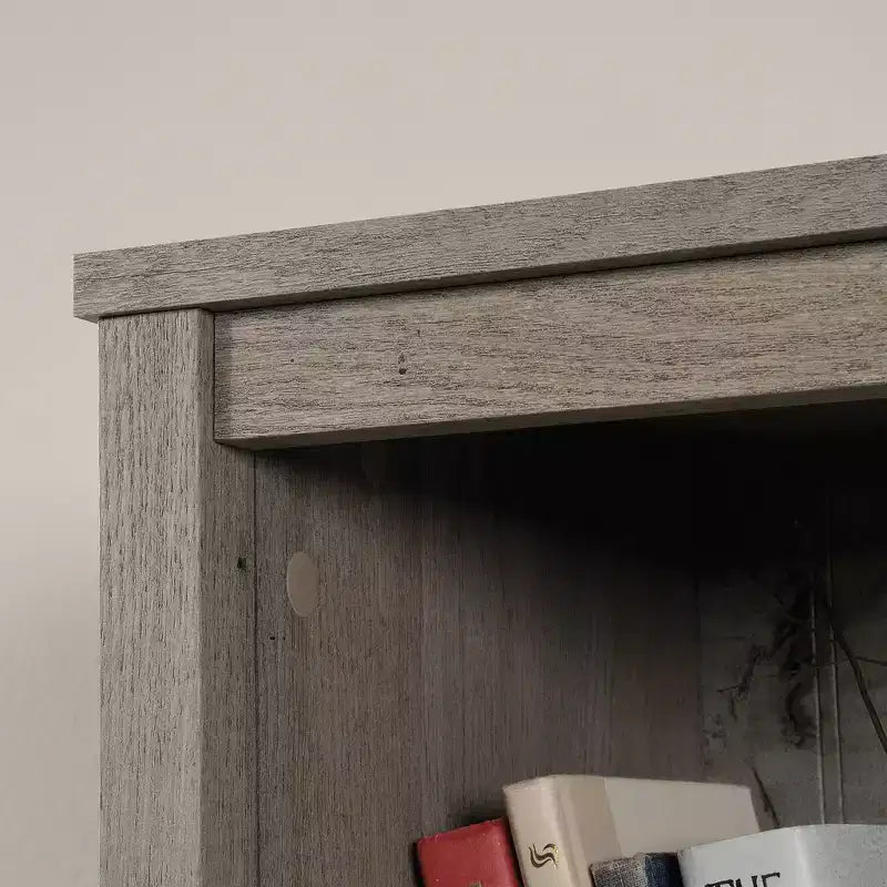 Cottage Road Library with Doors Mystic Oak - Sauder: Adjustable Shelves, Hidden Storage