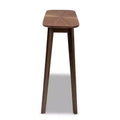 Baxton Studio Wendy Wood Console Table Walnut: Rubberwood Entryway Furniture, Sunburst Pattern, Mid-Century Design