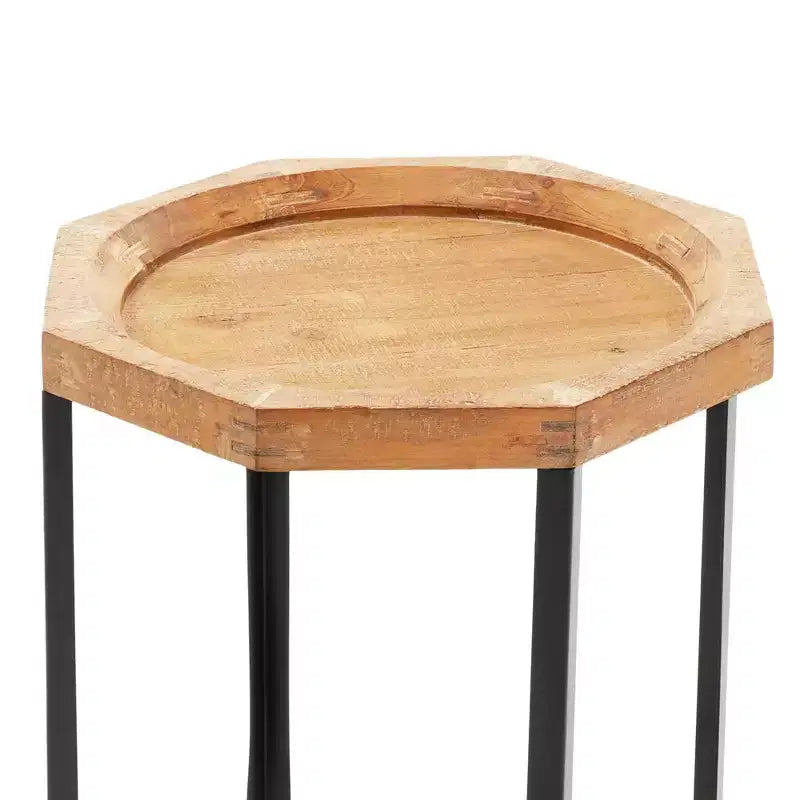Table d'appoint Grayson en bois et métal, naturel - Finch