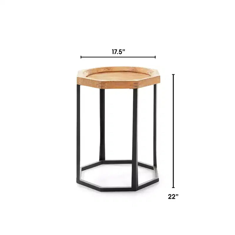 Table d'appoint Grayson en bois et métal, naturel - Finch
