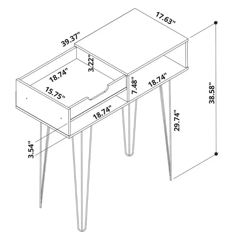 39.37" Rockefeller Entryway Console White - Manhattan Comfort