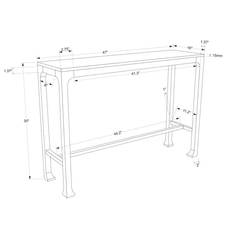 Console de table incurvée Belmont Shore, naturelle - Threshold™ conçue avec Studio McGee, montage requis