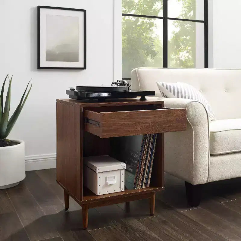 Table d'appoint de rangement Liam en noyer - Crosley