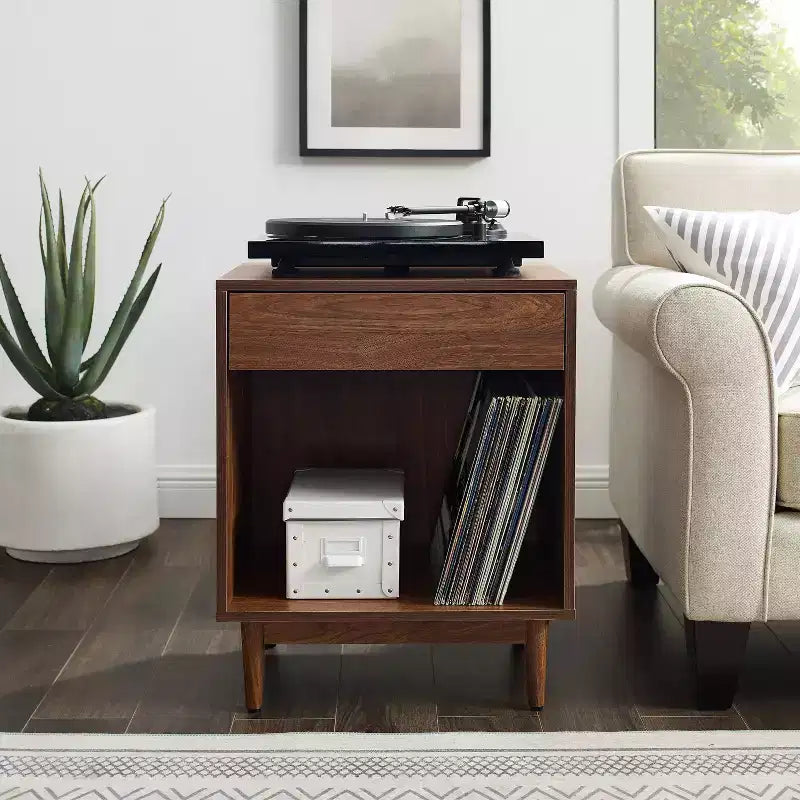 Table d'appoint de rangement Liam en noyer - Crosley