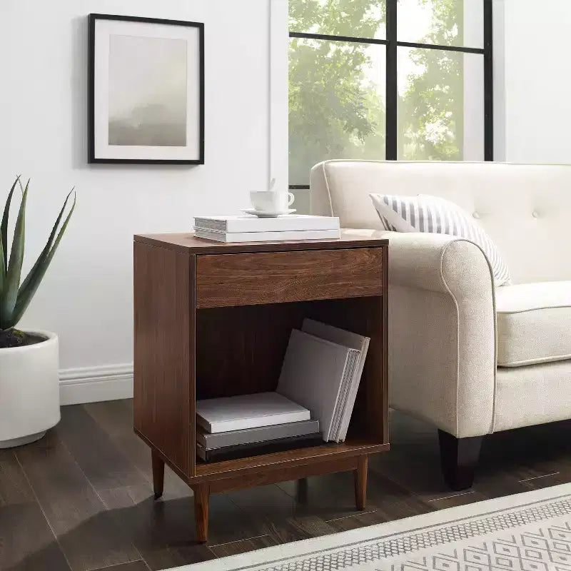 Table d'appoint de rangement Liam en noyer - Crosley