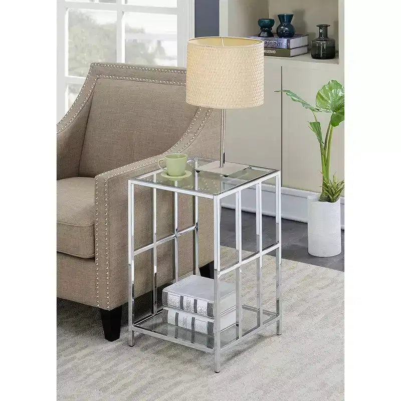 Table d'appoint Mission en verre chromée - Breighton Home
