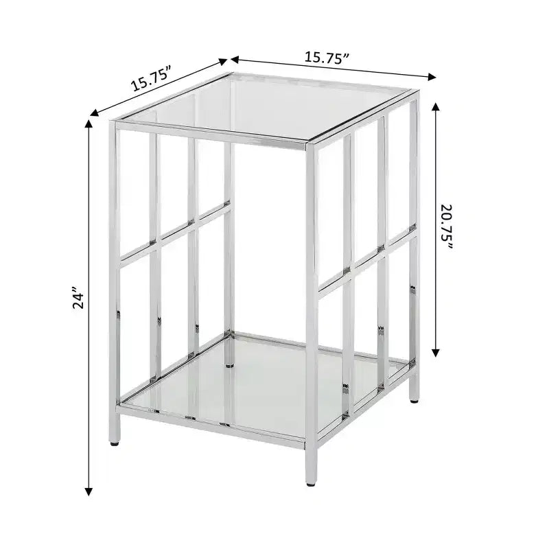 Table d'appoint Mission en verre chromée - Breighton Home