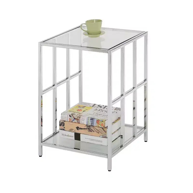 Table d'appoint Mission en verre chromée - Breighton Home