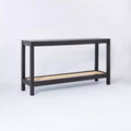 Console Table with Rattan Rattan Shelf Black - Threshold™ designed with Studio McGee