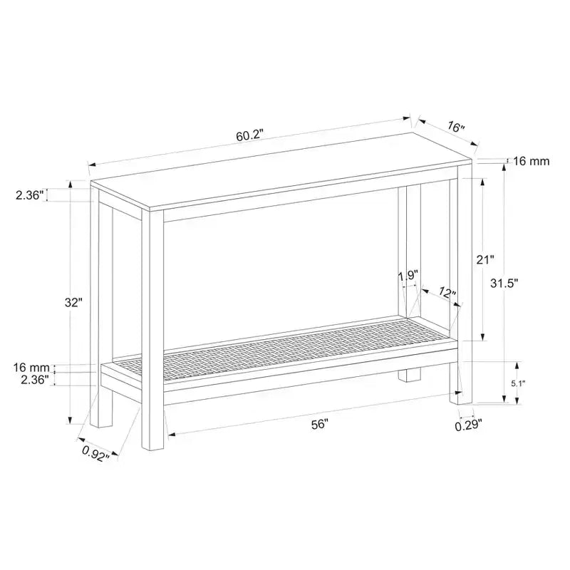 Console de table avec étagère en rotin noir - Threshold™ conçue avec Studio McGee
