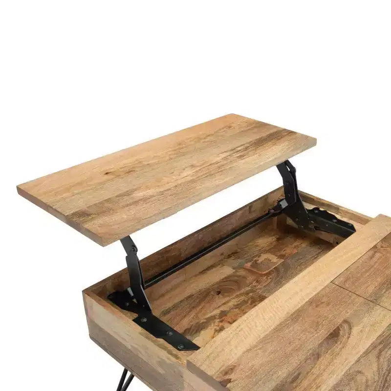 32" Moreno Lift Top Square Coffee Table Natural - WyndenHall