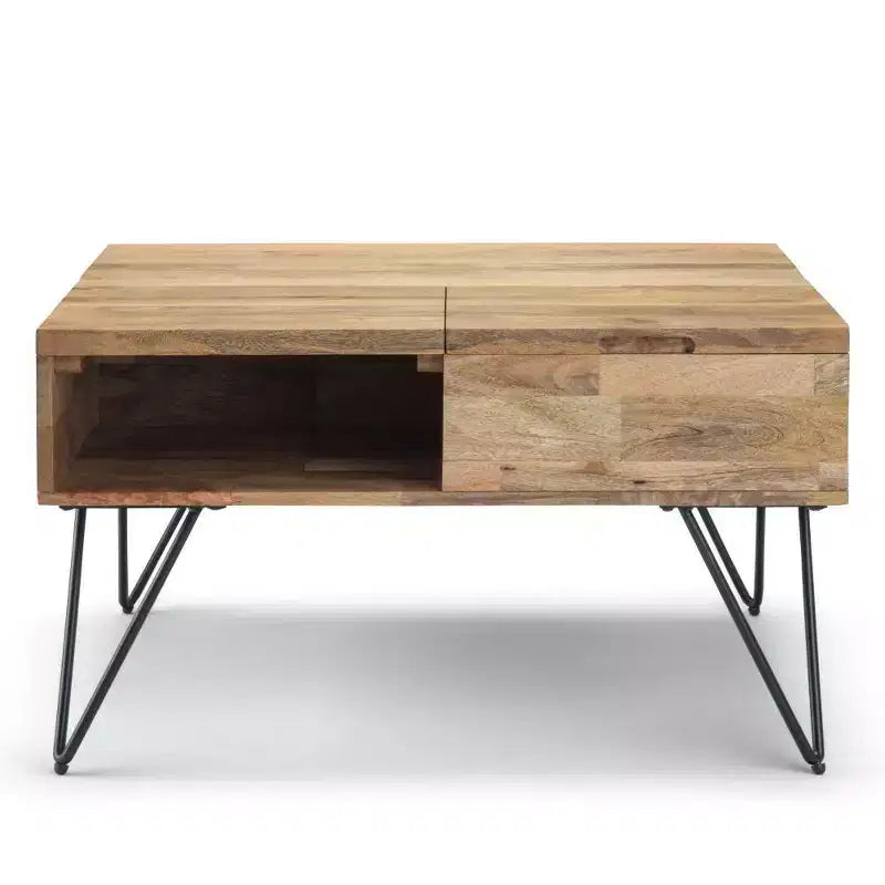 32" Moreno Lift Top Square Coffee Table Natural - WyndenHall
