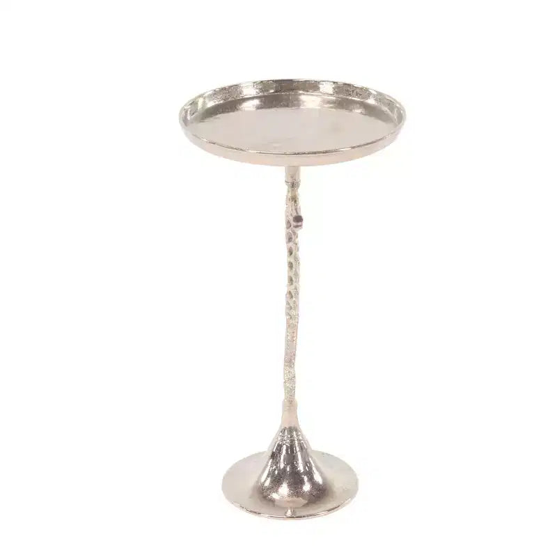 Seahorse Accent Table Silver - Olivia & May: Round Aluminum, Indoor Use, Nautical Decor, 27" Height