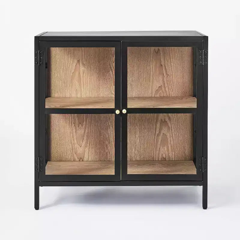 30" Crystal Cove Glass Cabinet Black - Threshold™ designed with Studio McGee