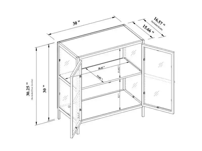 30" Crystal Cove Glass Cabinet Black - Threshold™ designed with Studio McGee