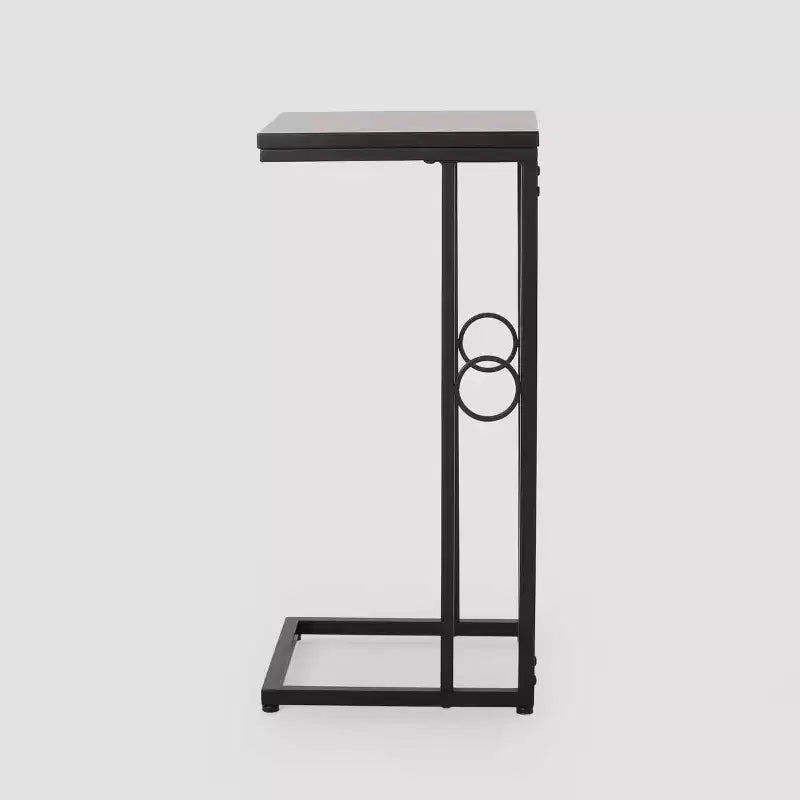Set of 2 Bader Modern C-Shaped Side Table Black - Christopher Knight Home: Iron Frame, MDF Top, No Assembly Required
