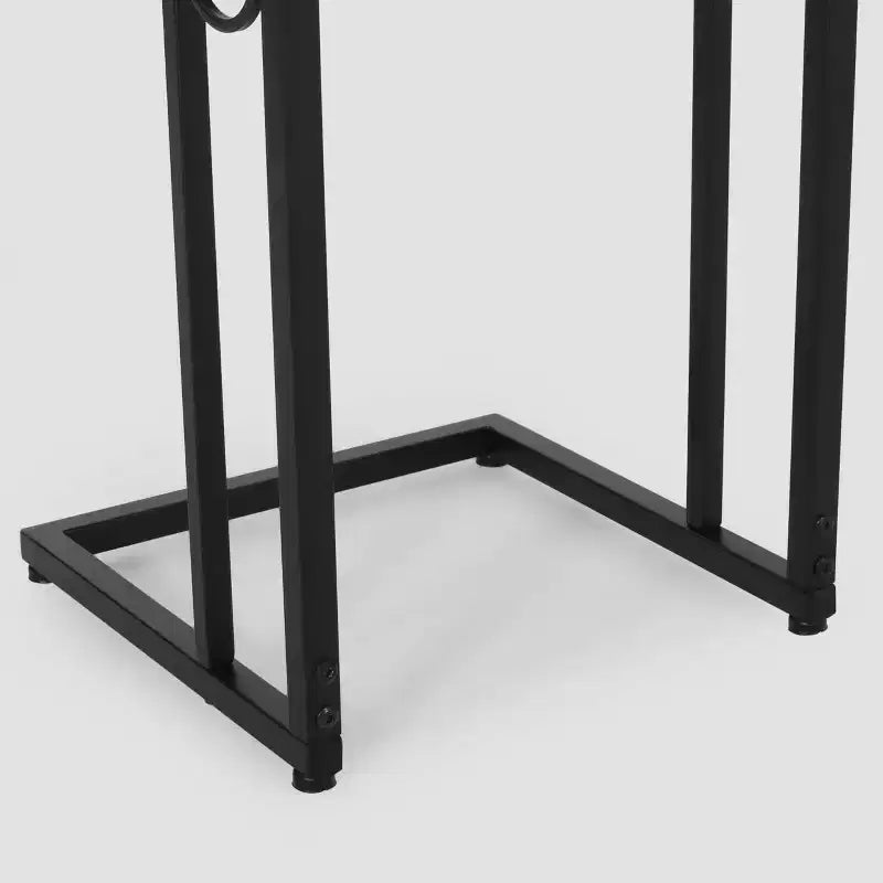 Set of 2 Bader Modern C-Shaped Side Table Black - Christopher Knight Home: Iron Frame, MDF Top, No Assembly Required
