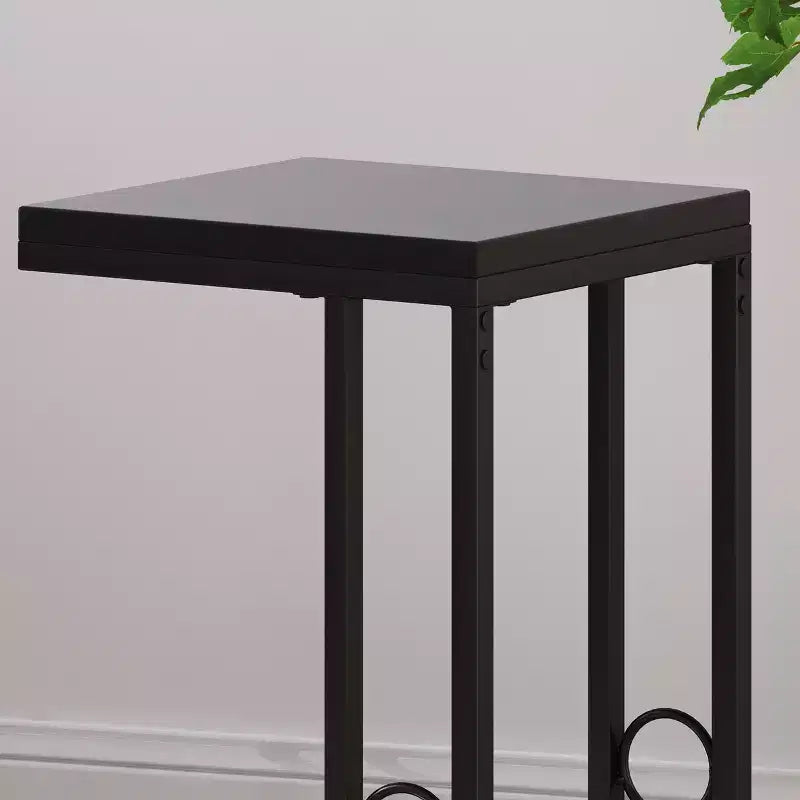 Set of 2 Bader Modern C-Shaped Side Table Black - Christopher Knight Home: Iron Frame, MDF Top, No Assembly Required