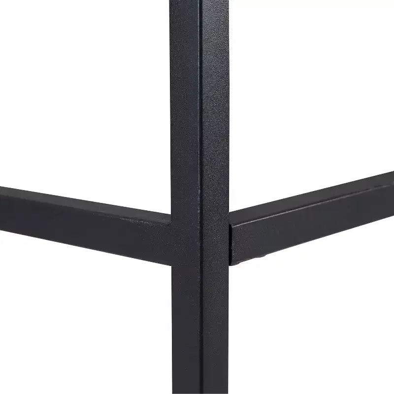 Jacobsen End Table with Drawer: Rustic Square Design, Matte Black Steel Base - Crosley
