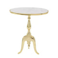 Traditional Marble Accent Table Gold - Olivia & May: Elegant Aluminum Tripod Base, Indoor Use