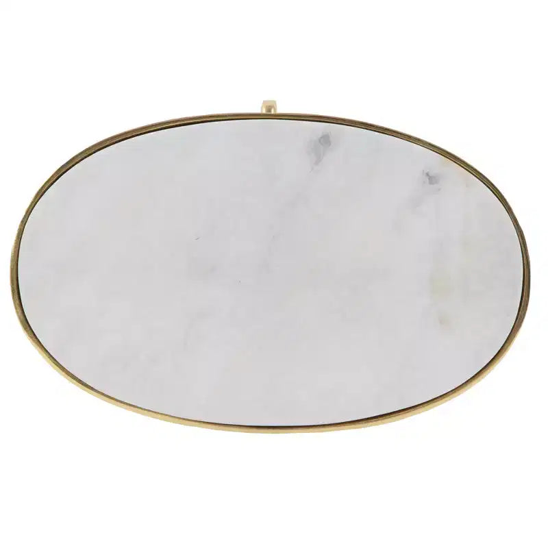 Traditional Marble Accent Table Gold - Olivia & May: Elegant Aluminum Tripod Base, Indoor Use