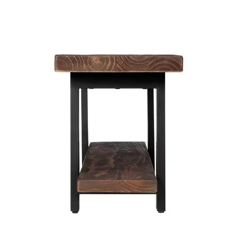 48" Pomona Solid Wood & Metal Entryway Bench Brown - Alaterre Furniture: Rustic Storage, Shelving, 2-Seater, 150 lb Capacity