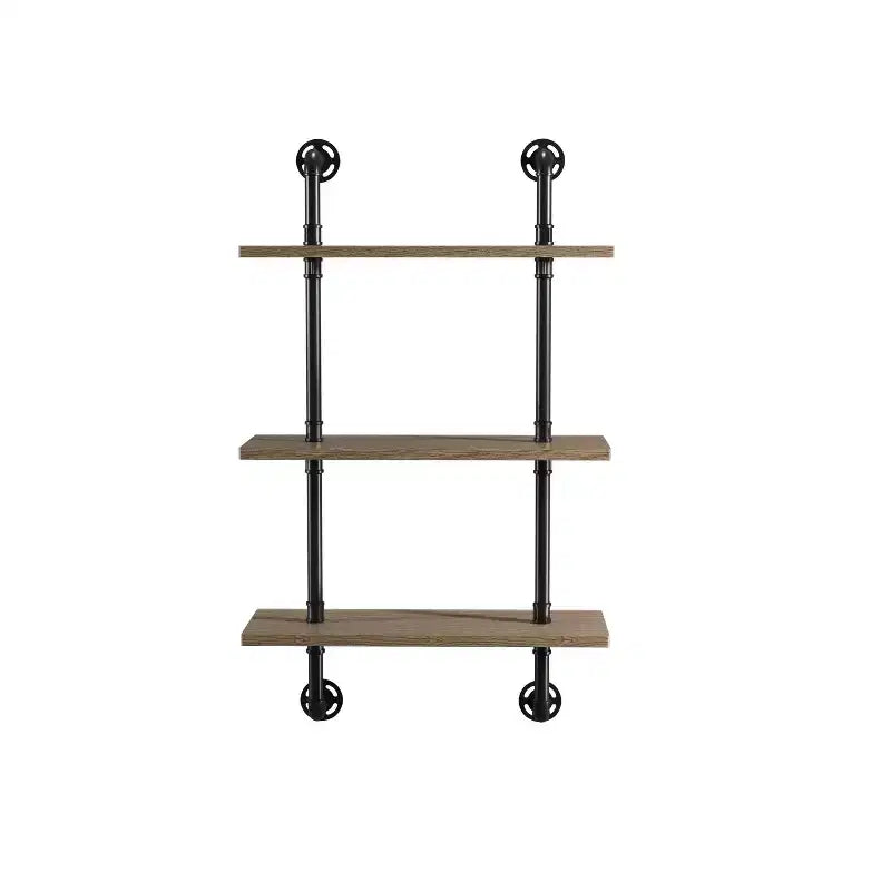 24/7 Shop At Home Dylan 3 Layer Floating Shelves Natural: Industrial Ladder Wall, Metal Frame