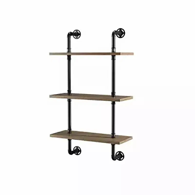 24/7 Shop At Home Dylan 3 Layer Floating Shelves Natural: Industrial Ladder Wall, Metal Frame