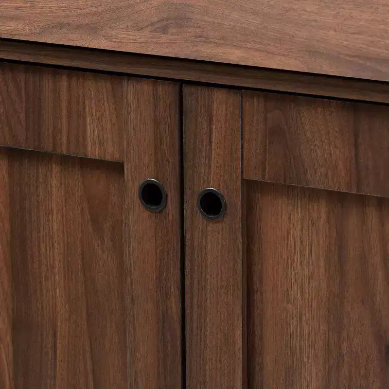 Cormier Walnut Finished 2 Door Wood Entryway Cabinet with Shoe Organizer - Baxton Studio